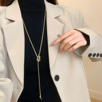Wholesale Jewelry Elegant Simple Style Tassel Knot Alloy Sweater Chain main image 3