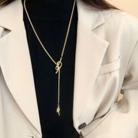 Wholesale Jewelry Elegant Simple Style Tassel Knot Alloy Sweater Chain main image 1