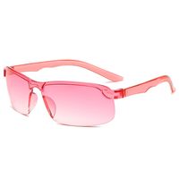 Sports Color Block Pc Special-shaped Mirror Patchwork Frameless Women's Sunglasses main image 1