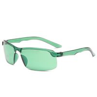 Sports Color Block Pc Special-shaped Mirror Patchwork Frameless Women's Sunglasses main image 2