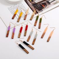 Casual Elegant Color Block Wood Resin Patchwork Women's Ear Hook main image 5