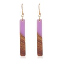 Casual Elegant Color Block Wood Resin Patchwork Women's Ear Hook main image 3