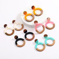 Casual Color Block Wood Resin Patchwork Women's Drop Earrings main image 3