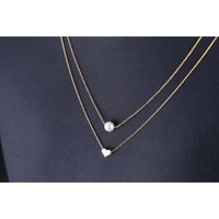Wholesale Jewelry Elegant Heart Shape Alloy Gold Plated Silver Plated Layered Necklaces sku image 1