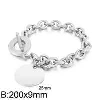 Fashion Round Titanium Steel Plating Bracelets Necklace sku image 9