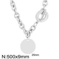 Fashion Round Titanium Steel Plating Bracelets Necklace sku image 10