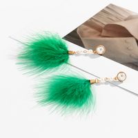 Simple Style Commute Solid Color Imitation Pearl Feather Inlay Artificial Pearls Women's Drop Earrings main image 3