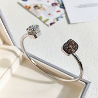 Commute Square Copper Inlay Artificial Crystal Bangle sku image 4