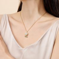 Simple Style Flower Copper Zircon Pendant Necklace In Bulk main image 4