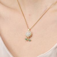 Simple Style Flower Copper Zircon Pendant Necklace In Bulk main image 2