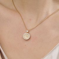 Elegant Round Copper Opal Zircon Pendant Necklace In Bulk main image 4