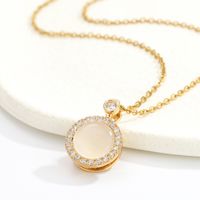 Elegant Round Copper Opal Zircon Pendant Necklace In Bulk main image 1