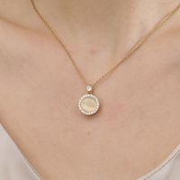 Elegant Round Copper Opal Zircon Pendant Necklace In Bulk main image 3