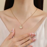 Elegant Round Copper Opal Zircon Pendant Necklace In Bulk main image 2