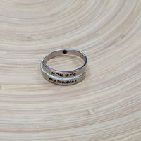 Simple Style Commute Letter Stainless Steel Polishing Plating Gold Plated Open Ring main image 5