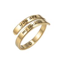 Simple Style Commute Letter Stainless Steel Polishing Plating Gold Plated Open Ring sku image 7