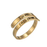 Simple Style Commute Letter Stainless Steel Polishing Plating Gold Plated Open Ring main image 4