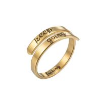 Simple Style Commute Letter Stainless Steel Polishing Plating Gold Plated Open Ring sku image 6
