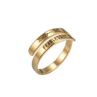 Simple Style Commute Letter Stainless Steel Polishing Plating Gold Plated Open Ring sku image 8