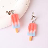 Cute Ice Cream Resin Patchwork Women's Ear Clips main image 5