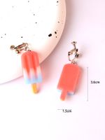 Cute Ice Cream Resin Patchwork Women's Ear Clips main image 4