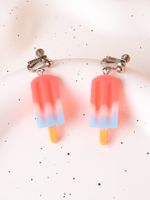 Cute Ice Cream Resin Patchwork Women's Ear Clips main image 1