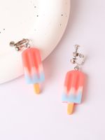 Cute Ice Cream Resin Patchwork Women's Ear Clips main image 2