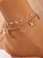 Beach Butterfly Alloy Inlay Rhinestones Women's Anklet main image 1