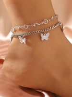 Beach Butterfly Alloy Inlay Rhinestones Women's Anklet main image 4