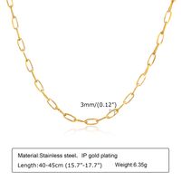 201 Edelstahl 18 Karat Vergoldet Einfacher Stil Überzug Einfarbig Halskette sku image 1