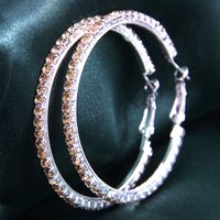 Exaggerated Shiny Round Alloy Inlay Rhinestones Women's Hoop Earrings main image 1