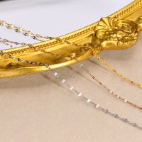 201 Stainless Steel 18K Gold Plated Simple Style Plating Solid Color Necklace main image 4