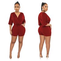 Women's Daily Casual Solid Color Full Length Pocket Patchwork Jumpsuits main image 4