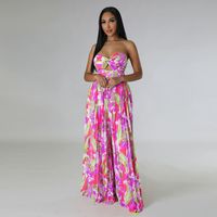 Women's Daily Streetwear Flower Full Length Printing Backless Jumpsuits main image 3