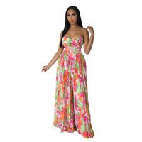 Women's Daily Streetwear Flower Full Length Printing Backless Jumpsuits main image 5