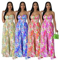 Women's Daily Streetwear Flower Full Length Printing Backless Jumpsuits main image 1