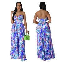 Women's Daily Streetwear Flower Full Length Printing Backless Jumpsuits main image 6
