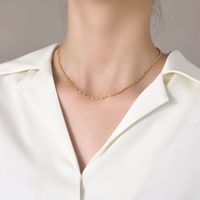 201 Stainless Steel 18K Gold Plated Simple Style Plating Solid Color Necklace sku image 5
