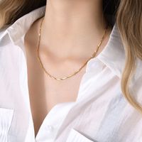 201 Stainless Steel 18K Gold Plated Simple Style Plating Solid Color Necklace sku image 6