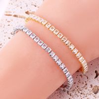 Simple Style Square Copper Inlay Zircon Women's Bracelets Earrings Necklace main image 5