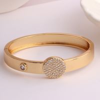 Hip-hop Palm Rose Leopard Copper 18k Gold Plated Zircon Bangle In Bulk sku image 4