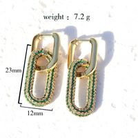 1 Pair Simple Style Geometric Plating Inlay Copper Zircon 18k Gold Plated Ear Studs main image 5