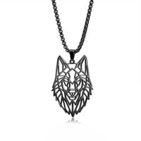 Hip-hop Wolf Stainless Steel Plating Hollow Out Men's Pendants Necklace main image 2