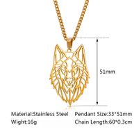 Hip-hop Wolf Stainless Steel Plating Hollow Out Men's Pendants Necklace main image 5