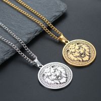 Punk Lion Wolf Tiger Stainless Steel Plating Men's Pendant Necklace main image 1