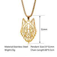 Hip-hop Wolf Stainless Steel Plating Hollow Out Men's Pendants Necklace main image 4