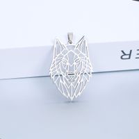 Hip-hop Wolf Stainless Steel Plating Hollow Out Men's Pendants Necklace sku image 1
