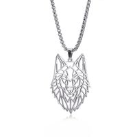 Hip-hop Wolf Stainless Steel Plating Hollow Out Men's Pendants Necklace sku image 5