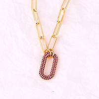 Simple Style Solid Color Copper Inlay Zircon Women's Bracelets Necklace sku image 17