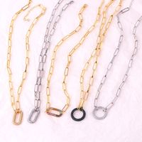 Simple Style Solid Color Copper Inlay Zircon Women's Bracelets Necklace main image 1